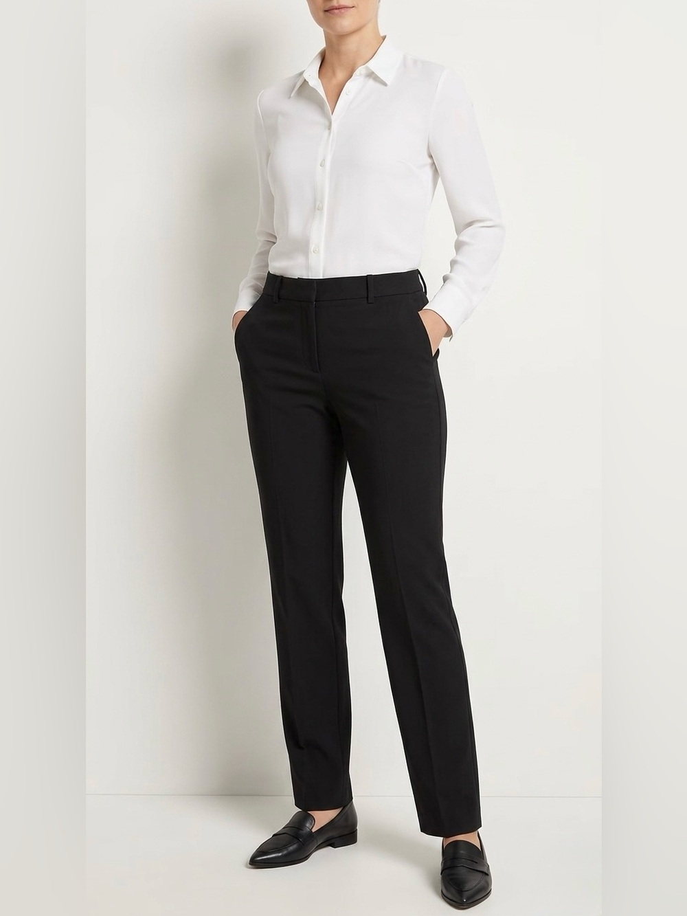 classiques entier Women's Black Straight-Leg wool Dress Pants size 8